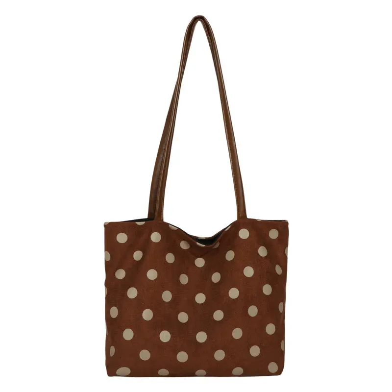 2026New autumn/winter collection: niche, retro-style suede polka dot tote bag, a versatile and stylish handbag for commuting, su