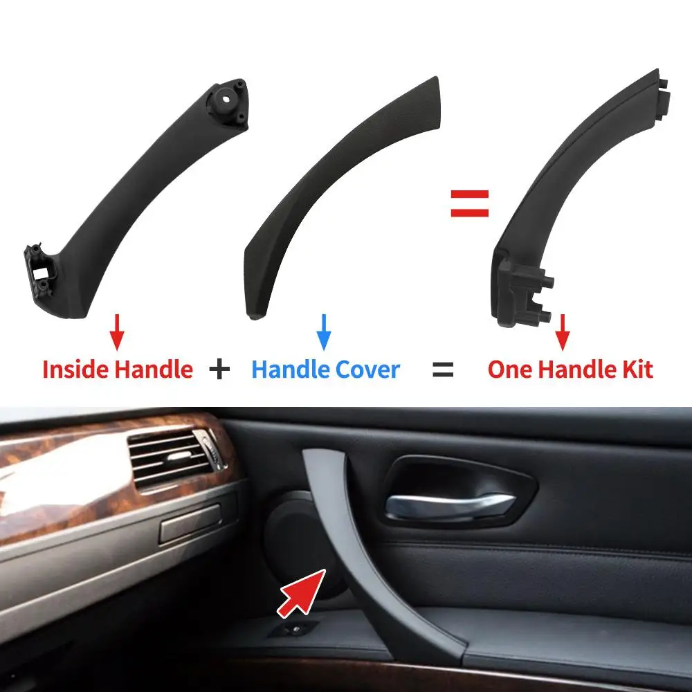 Maniglia interna per auto pannello porta interna Pull Trim Cover nero sinistro destro per BMW serie 3 E90 E91 316 318 320 325 328