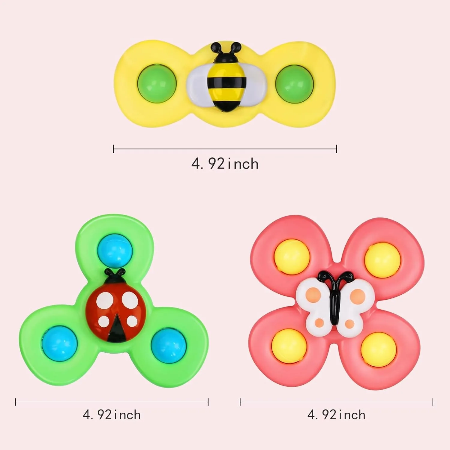 3/6/9 szt. Zabawki wirujące z przyssawką, odpowiednie zabawki do kąpieli dla niemowląt i małych dzieci, prezenty na pierwsze urodziny dla chłopców i dziewczynek