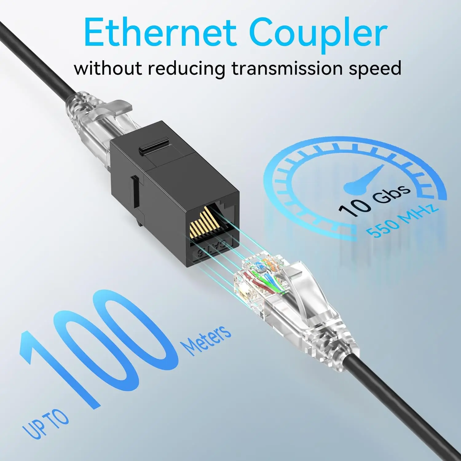 2/6/10PCS Cat6 Shielded Keystone Coupler Female To Female RJ45 10Gbps High-speed Ethernet Cable Extender Adapters Connectors