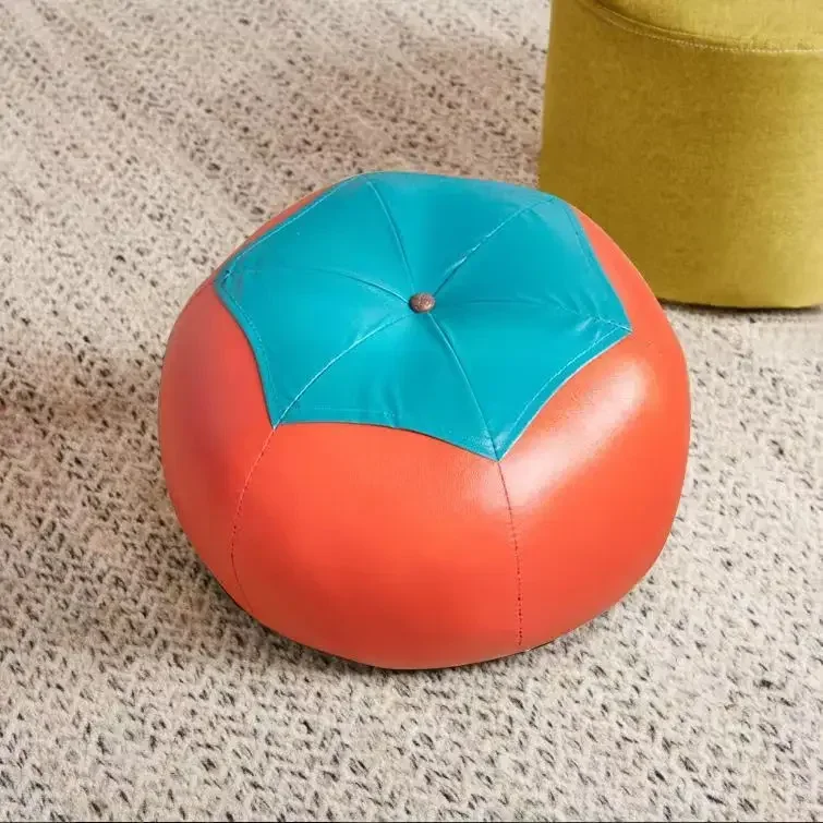 

Ottomans Small Stool Fashionable Sitting Tomato Basketball Football Tea Table Side Shoe Changing Stool Living Room Furniture ins