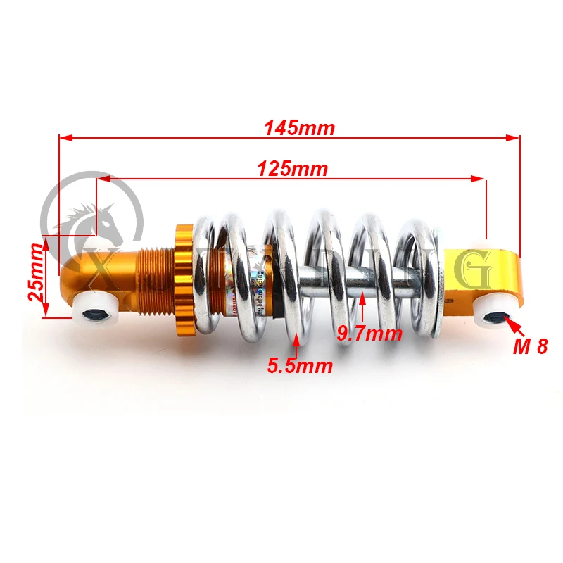 125mm Rear Support Shock Absorber Rear Spring Shock Absorber Center Distance For Electric Bicycle Scooter E-Bike Accessories