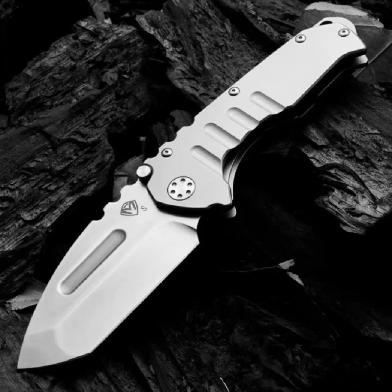 Outdoor Folding Knife Folding Knife High Hardness D2 All Steel Folding Pocket Knife Camping Defense Knife Fruit Knife