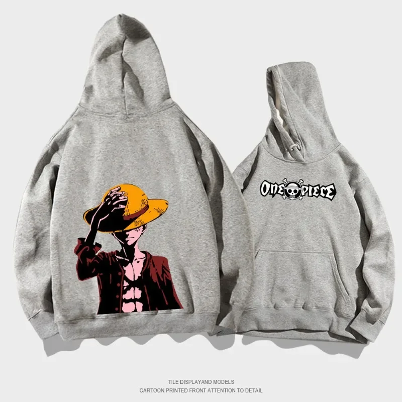 

ONE PIECE Hooded Sweater Men's Spring and Autumn Fashion Brand Japanese Animation Luffy Casual Clothes Teen Student Jacket