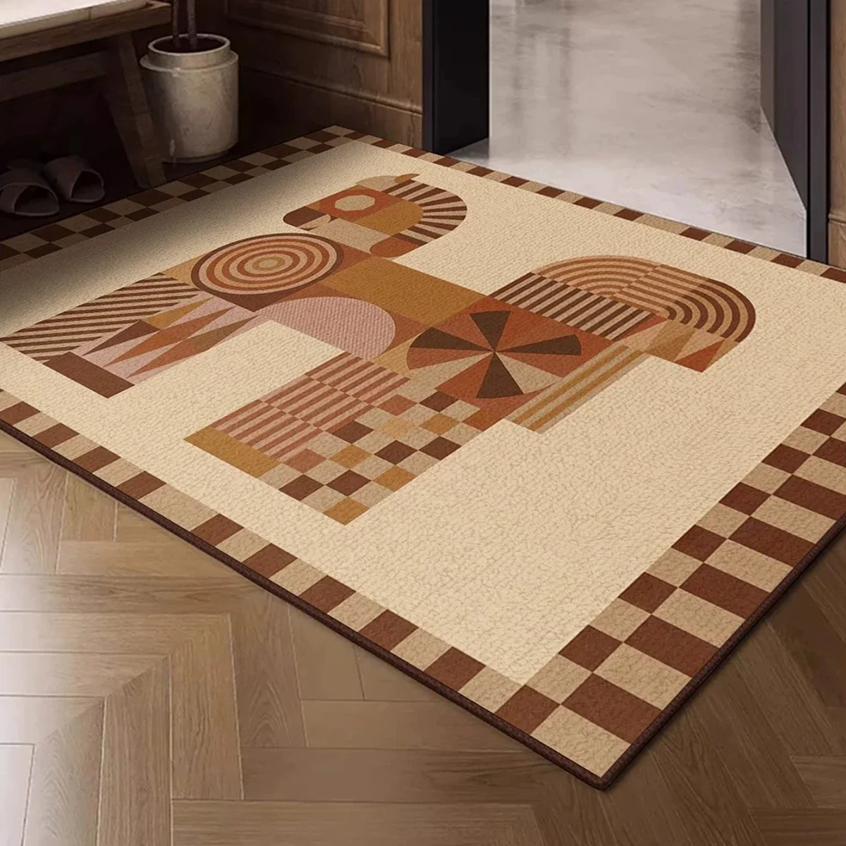 Entrance Door Mats Animal-patterned Plaid Entry Doormat Welcome Rugs Non-slip Carpet Dirt Trapping Washable Rug Home Decoration