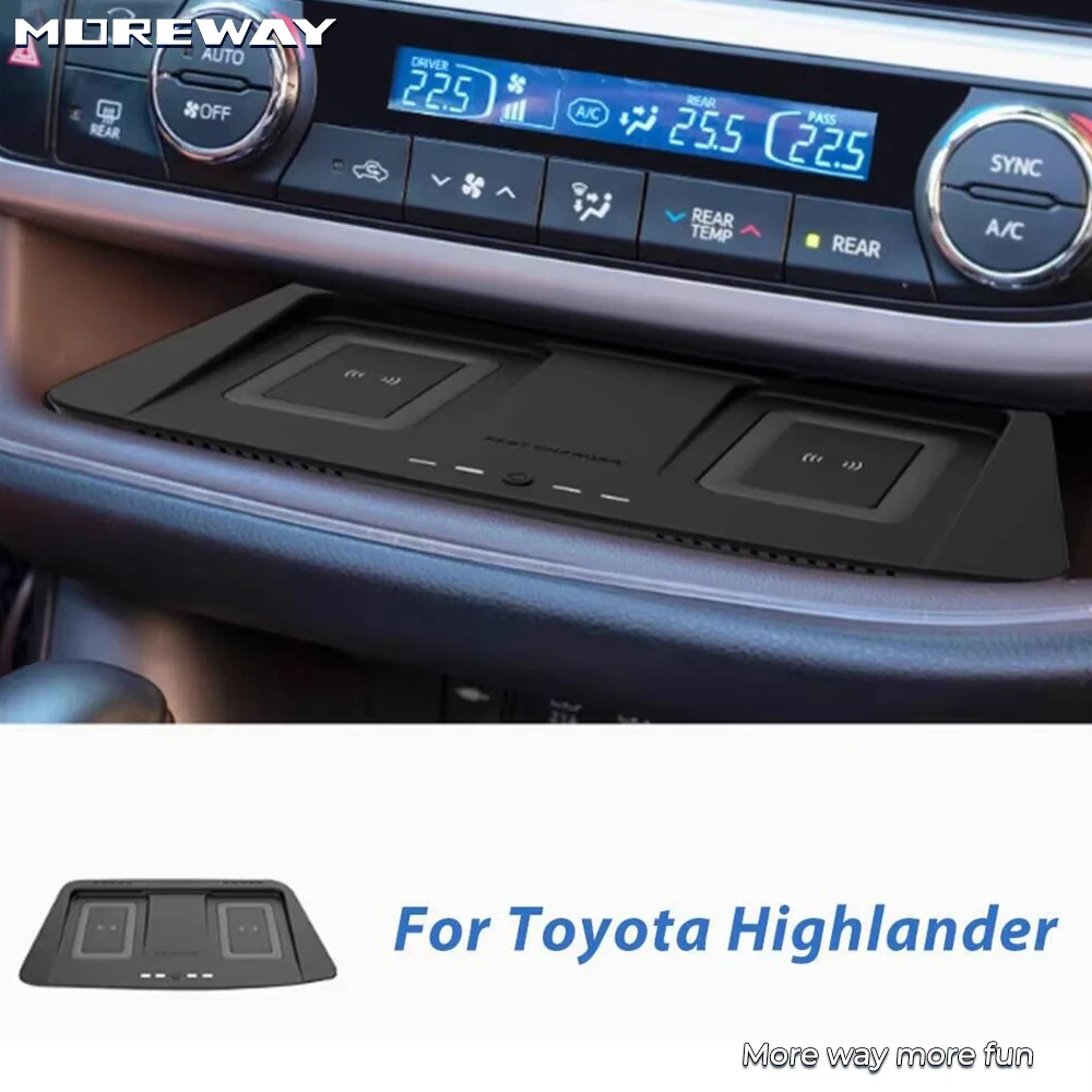 

Беспроводное зарядное устройство Moreway для Toyota Highlander 2014-2021, держатель для телефона, быстрая зарядка, аксессуары для салона автомобиля