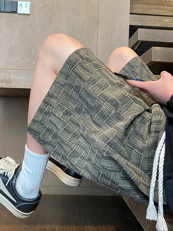 

Мужские летние модные свободные повседневные спортивные брюки средней длины прямого кроя в американском ретро-стиле с эффектом тай-дай