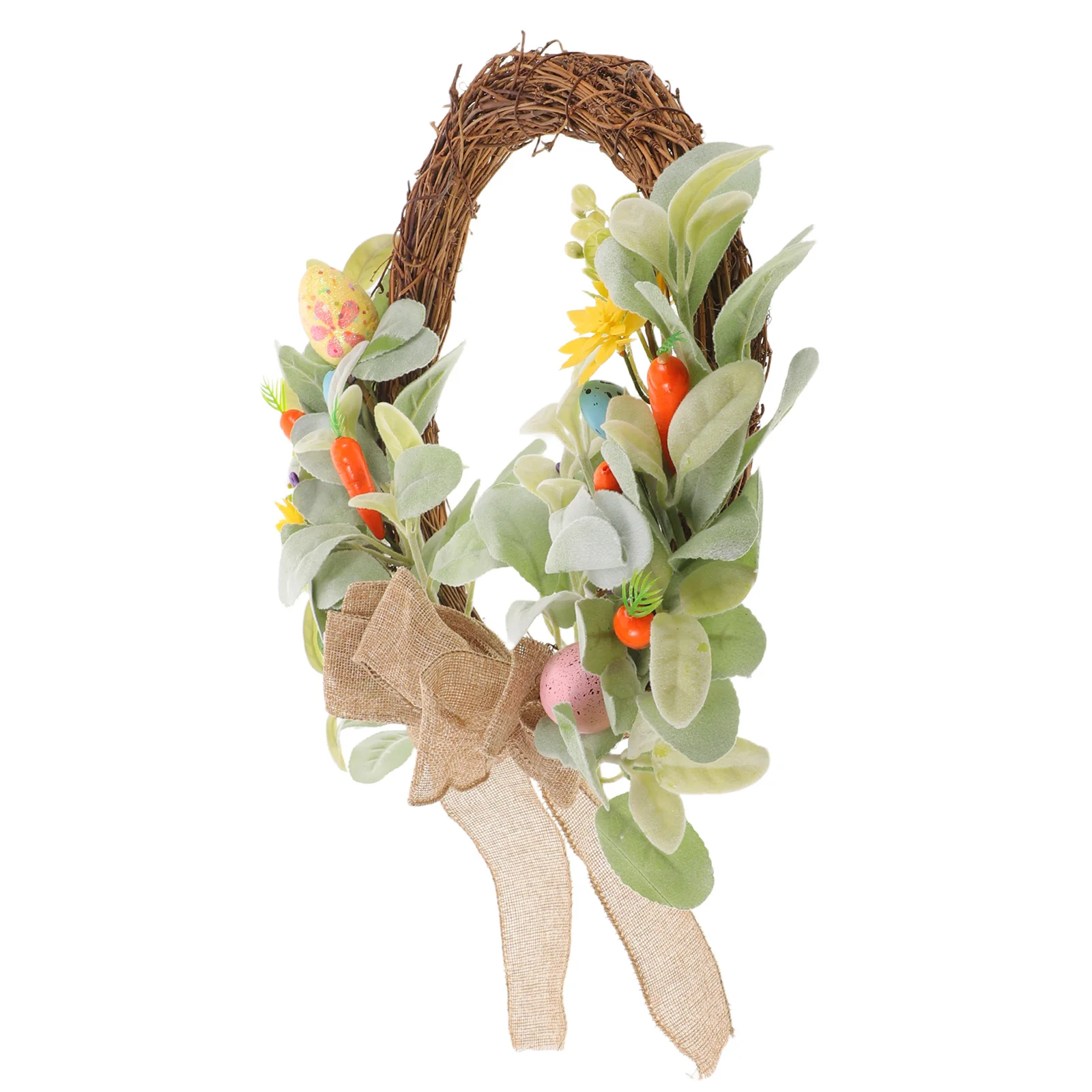 

Easter Wreath for Front Door Artificial Egg Decor Handwoven Spring Festival Wreath Indoor Outdoor Warm Gift Easter Door Ornament