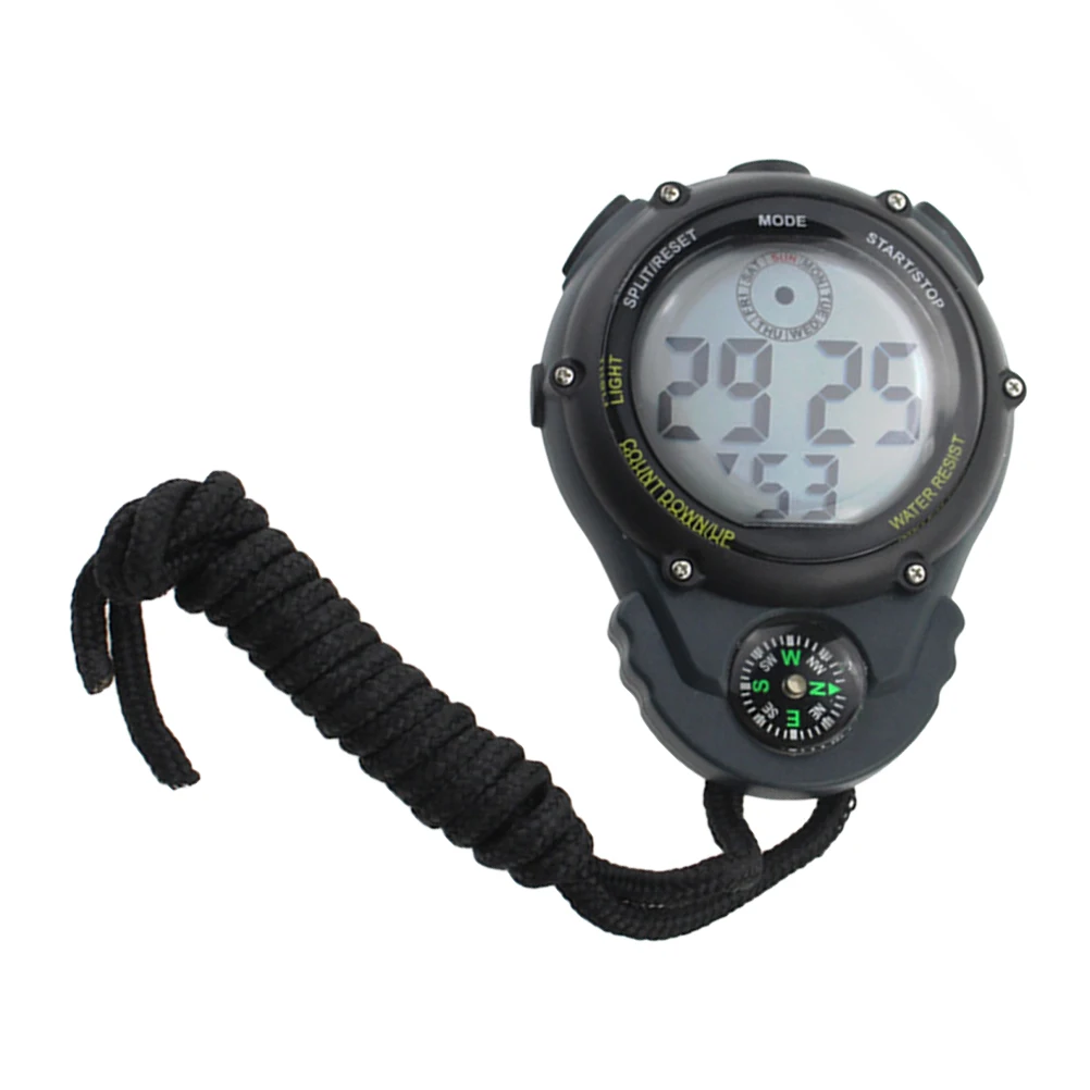 

Black Professional Electronic Stopwatch Backlit Large Screen Plastic Timer for Running Training Sports Match Competition