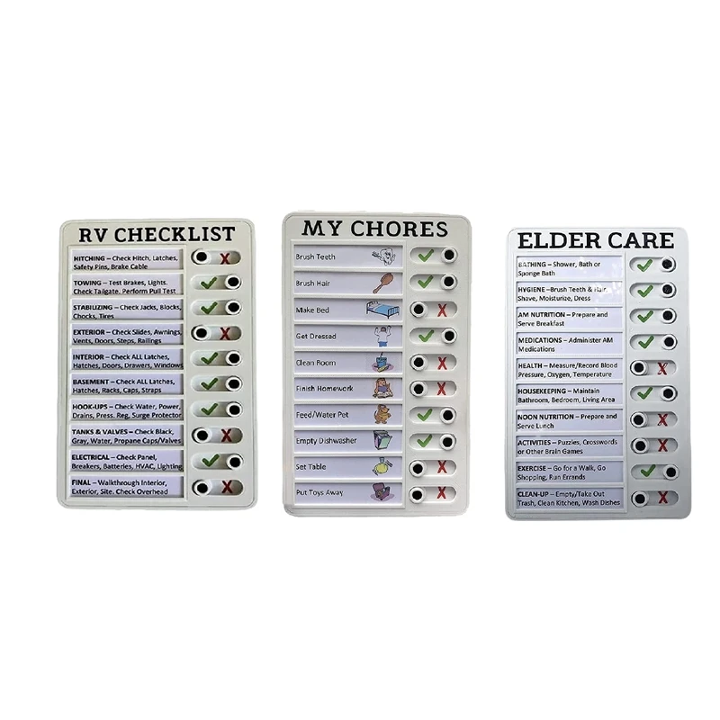 Top-Memo Plastic Board, Detachable And Reusable Creative Memo Checklist For Check Items And Form