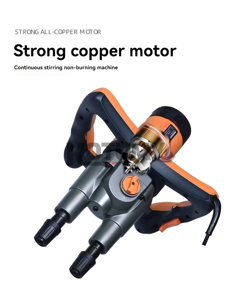 1800W Industrial Cement Mixer Speed Adjustable Handheld Paint Putty Powder Cement Plaster Mortar Coating Mixer