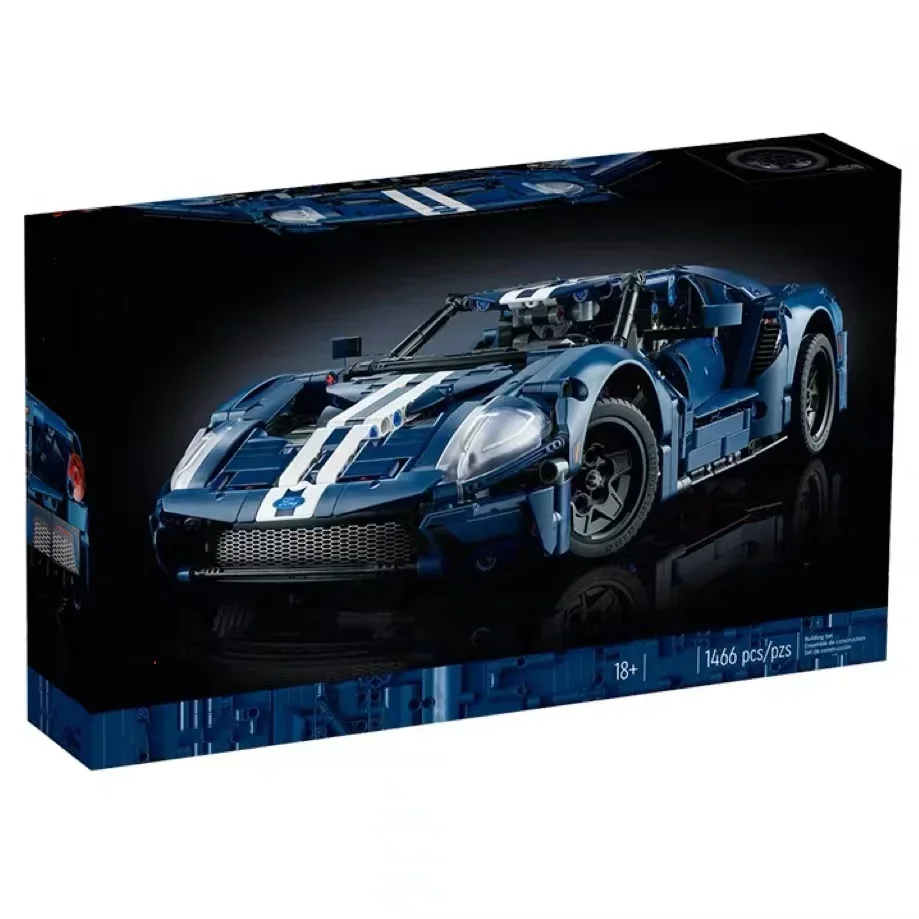 Coche técnico con iluminación Forded GT, modelo de bloques de construcción supercoche, vehículo de juguete, ladrillos, regalos de cumpleaños para novio, 42154