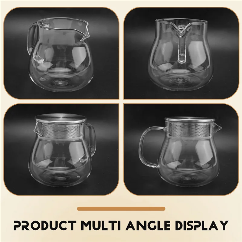 Hitze beständige Kaffeekanne Hand brauerei Kaffeekanne Stahl abdeckung transparente Sharing Pot Glas brüh kanne mit Griff