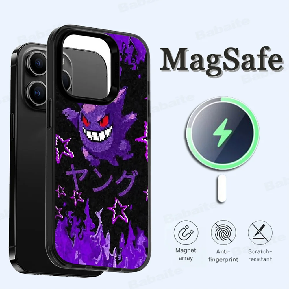 Anime G-Gengar Telefon Fall Magnetische Fall Für IPhone 16 14 13 12 11 15 Pro Max Plus Für Magsafe drahtlose Lade Abdeckung