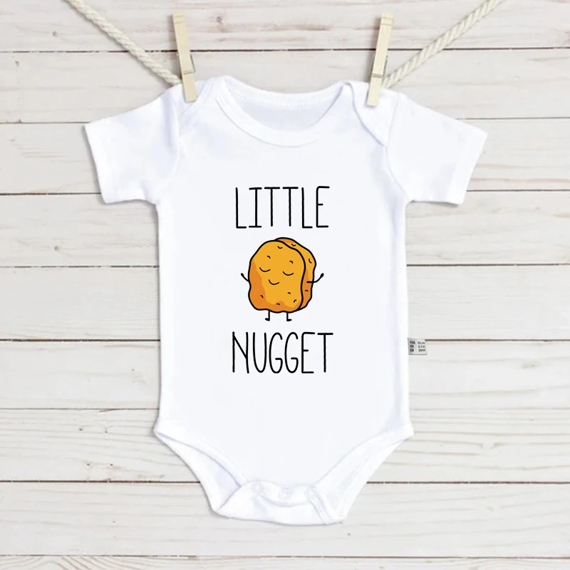 Little Nugget Baby Announcement Newborn Baby Bodysuits Summer Boys Girls Romper Body Pregnancy Reveal Clothes Infant Shower Gift