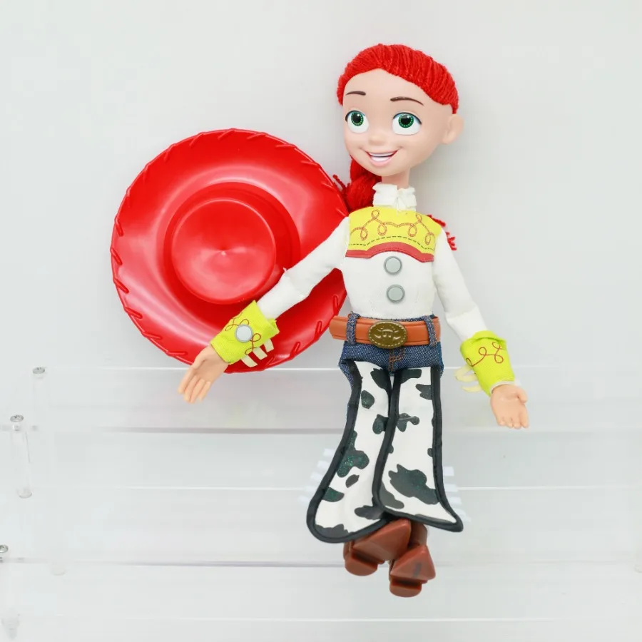 ديزني عالية الجودة قصة لعبة جيسي 2 أنماط عمل أرقام اللعب تتحرك التماثيل نموذج قبعة الشعر الأحمر إنتاج الصوت هدايا الاطفال