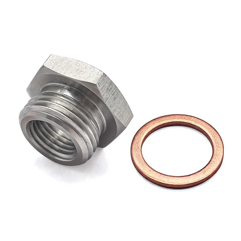 M18 to M12 Spacer 1 5mm to 1 25mm Exhaust Stainless Steel O2 Oxygen Sensor Reducer Adapter Corrosion Resistant