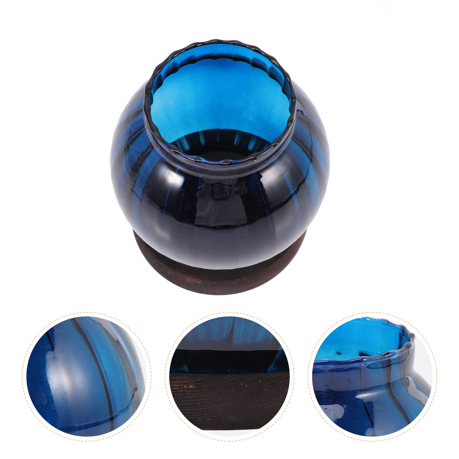 

Holder Wood Base Tealight Candlestick for Desktop Decoration Butter Lamp Holder Windproof Indoor Use