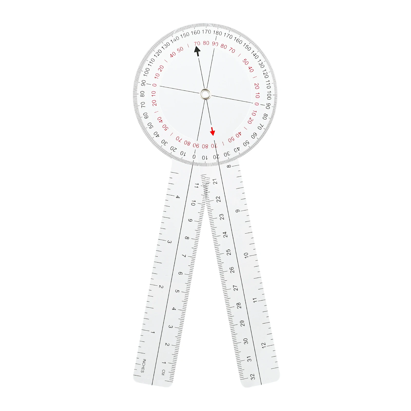 Physical Therapy Goniometer 360 Degree Angle Ruler Flexible Plastic Joint Measurement Tool for Clinicians and Students
