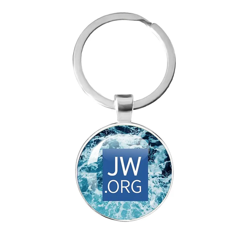 Jw.Org Keychain Jehovah\'S Witness Art Printed Photo Metal Glass Pendant Keychain Jewelry Fans Gift  Wholesale