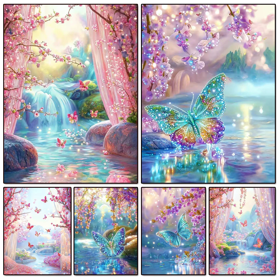 Diamond Painting New Arrival 2025 5D DIY Full Diamond Mosaic Embroidery Fantasy cherry blossom butterfly Sets Home Decor Arts