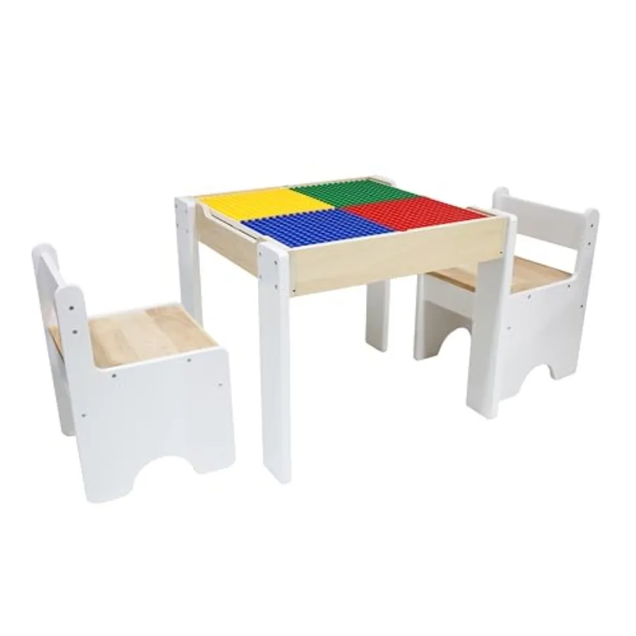 Teamson 3-pc. Multi-Activity Table with Reversible Tabletop with Storage Space and Chairs
