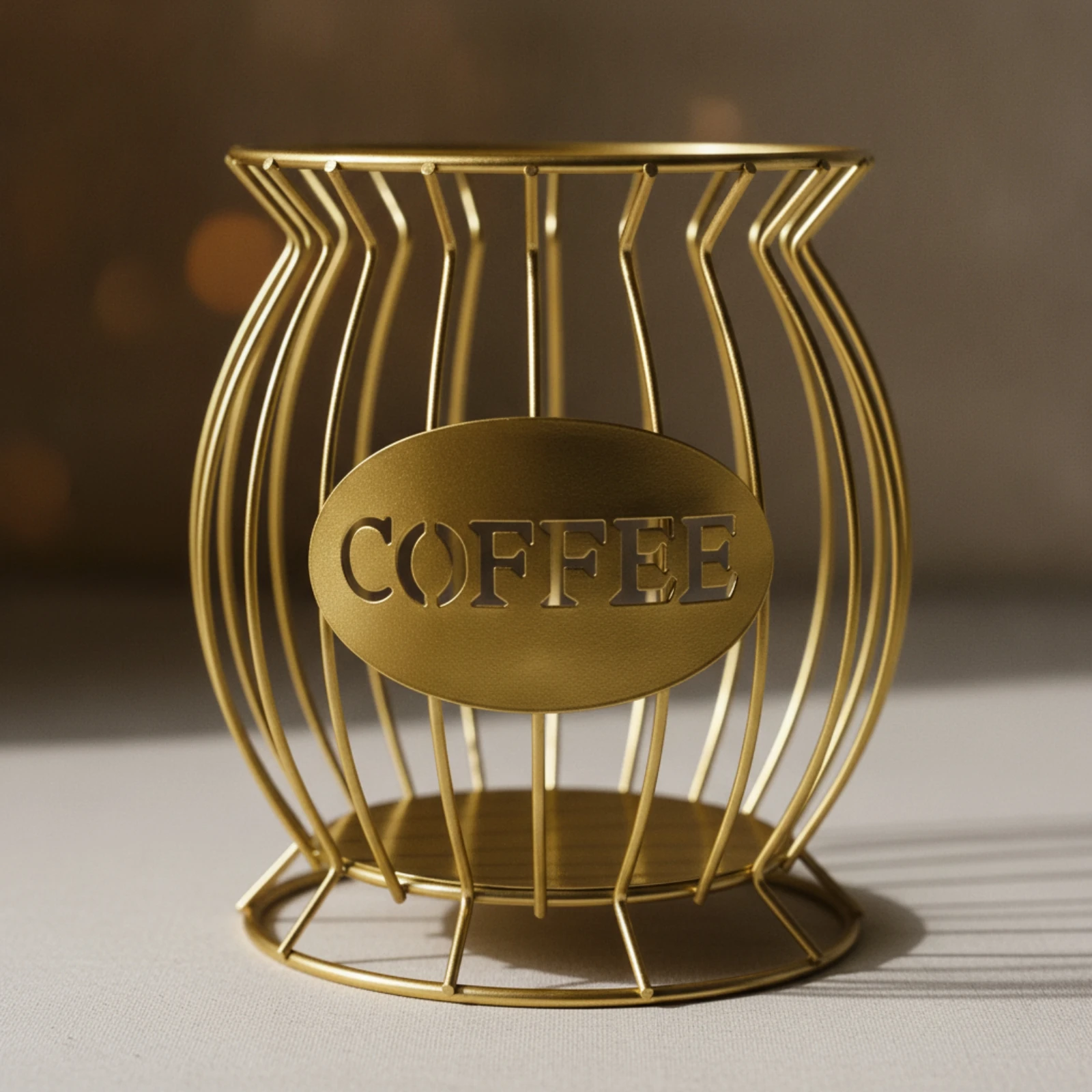 Wire Basket with Front Panel Industrial Coffee Pod Holder Coffee Capsule Organizer Sturdy Vintage for Kitchen Counter