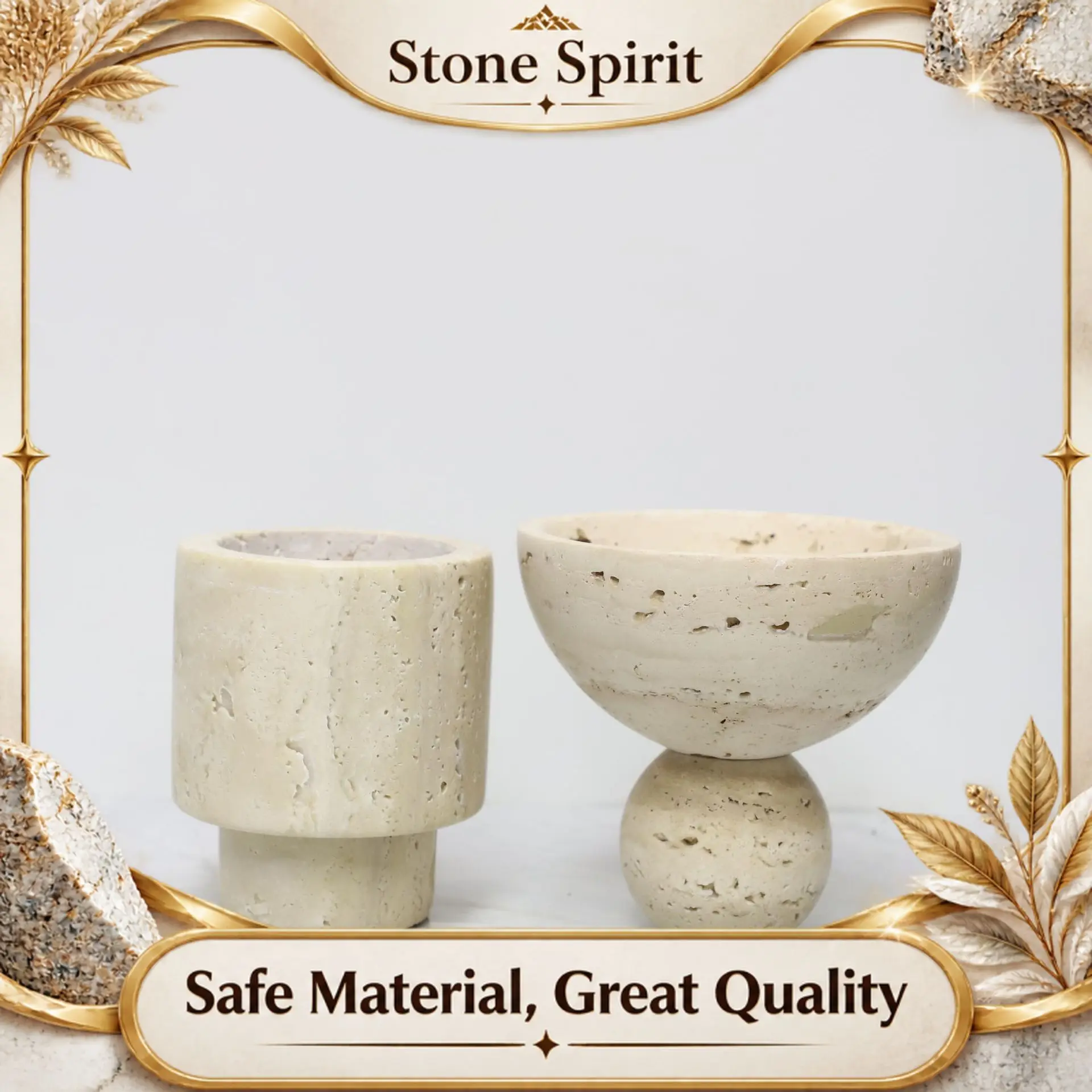 Natural Yellow Cave Stone Candle Holder, Aromatherapy Cup, Incense Burner, Diffusion Container, Centerpiece, Home Decoration