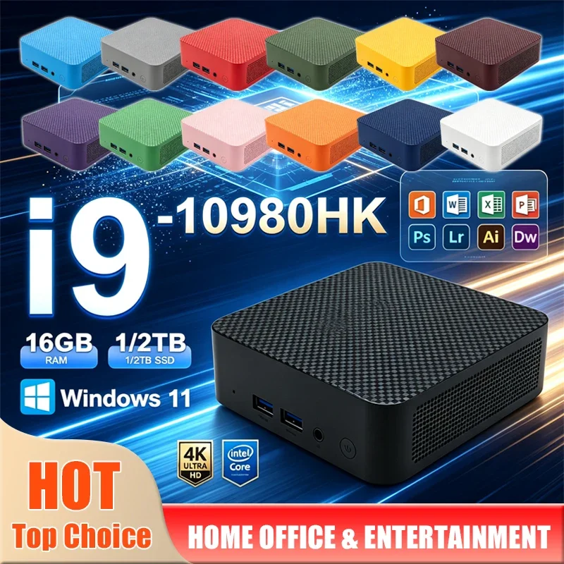 2026 Gaming Mini PC Intel Core I9 10980HK Windows 11 16GB RAM 1TB SSD WiFi6 BT5.2 Desktop Mini Computer For Gaming Office
