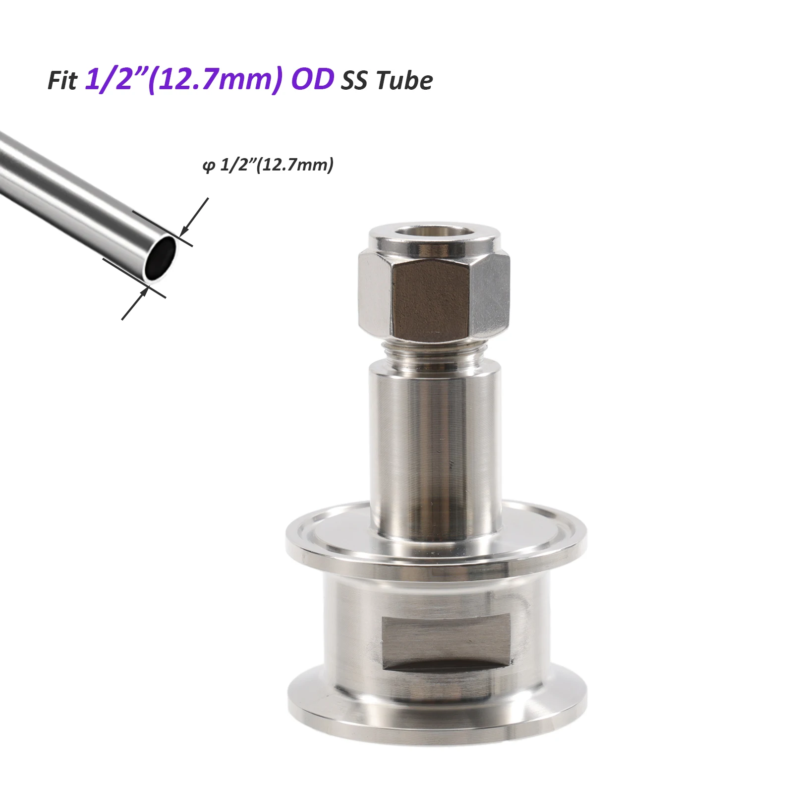 المدمجة ثلاثي المشبك 1.5 "x 1/2" محول ضغط صالح 1/2 "OD SS أنبوب الفولاذ المقاوم للصدأ 304 البيرة أنبوب المناسب بروير الأجهزة