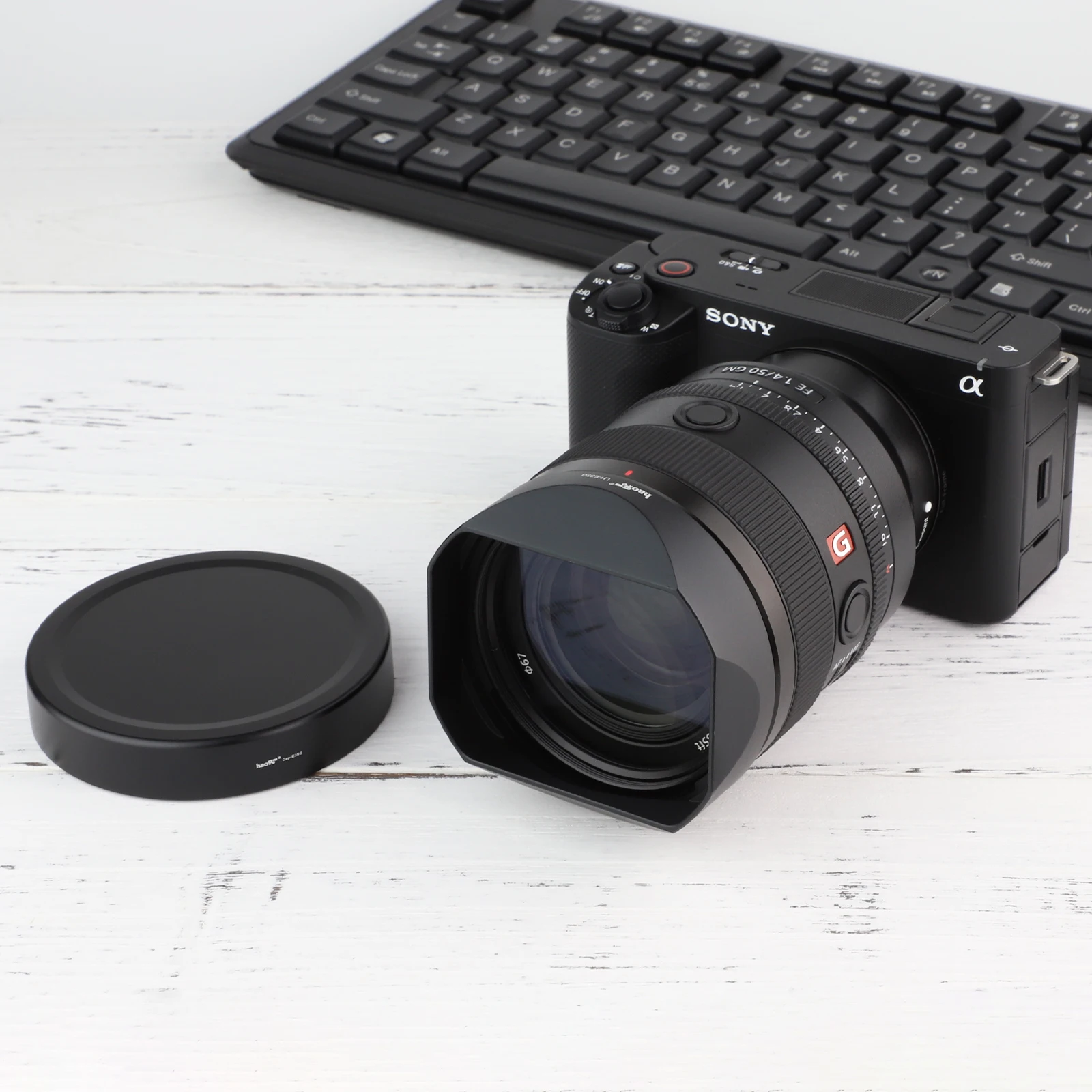 Haoge Gegenlichtblende aus Metall mit quadratischem Bajonett für Sony FE 35 mm F1.4 GM, Sony FE50 mm F1.4 GM Gegenlichtblende mit Metallkappe, ersetzt ALC-SH0001 – Detail 6