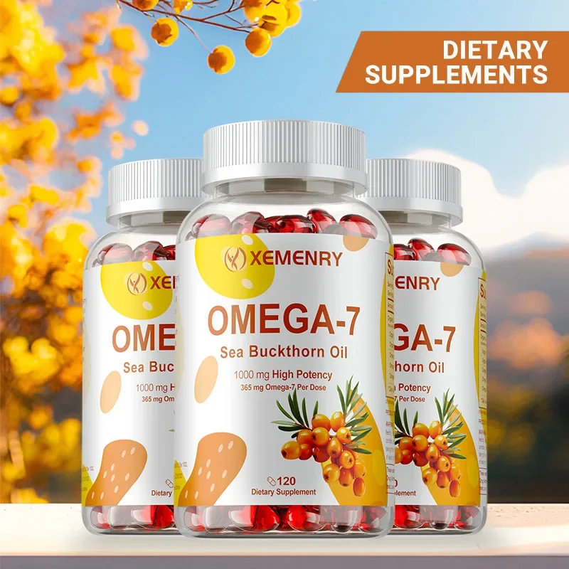 

OMEGA-7 Sea Buckthorn Oil Supplements Dry Eye Comfort-Promote Skin&Hair Health Supports Immunity,Digestive System,Overall Health