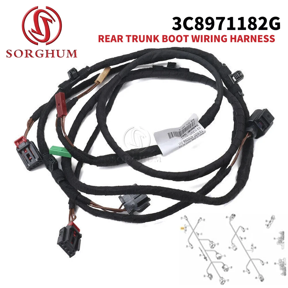 3C8971182G Rear Trunk Boot Wiring Harness For VW PASSAT CC 2012 2013 2014 2015 2016 Front Left Driver Type Vehicle Accessories