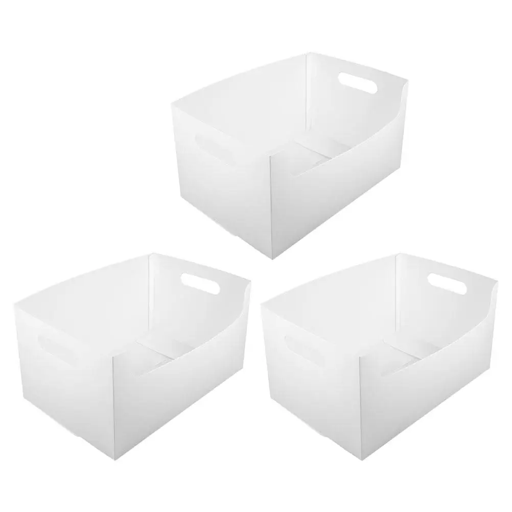 

3Pcs Simple Storage Box for Documents Magazines and Cosmetics Desktop Organizer Container Home Use Sundries Storage Organizer