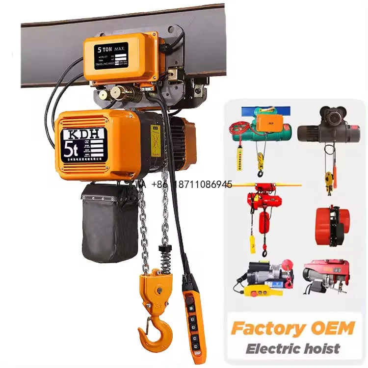 5000Kg 5 Ton Electric Chain Hoist & Steel Cable Lifting Equipment