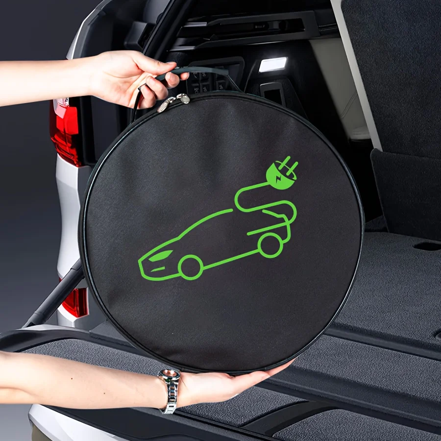 

1pc Round EV Charging Cable Storage Bag, For Charger Gun & Cable, Portable, Must Have For EV Owners, P D&S, Gift For Car Lovers