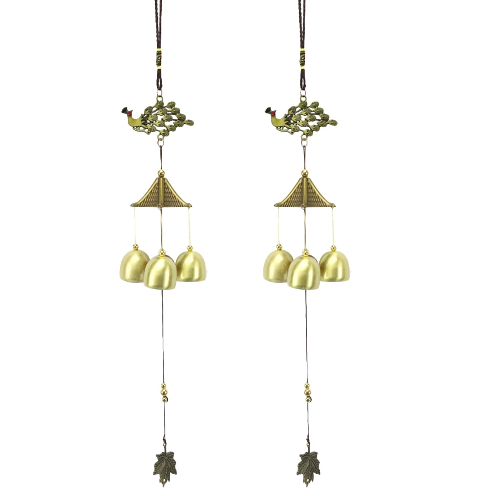 

2pcs Home Hanging Decoration Chime Copper Alloy Durable Decoration Hanging Pendents Relaxing Sound Bells