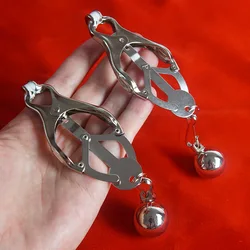 Clover Testicle Nipple Clamps Clips with 86g Weight Balls,BDSM,Submissive,Slave Sex Toys for Couples,Adult Games