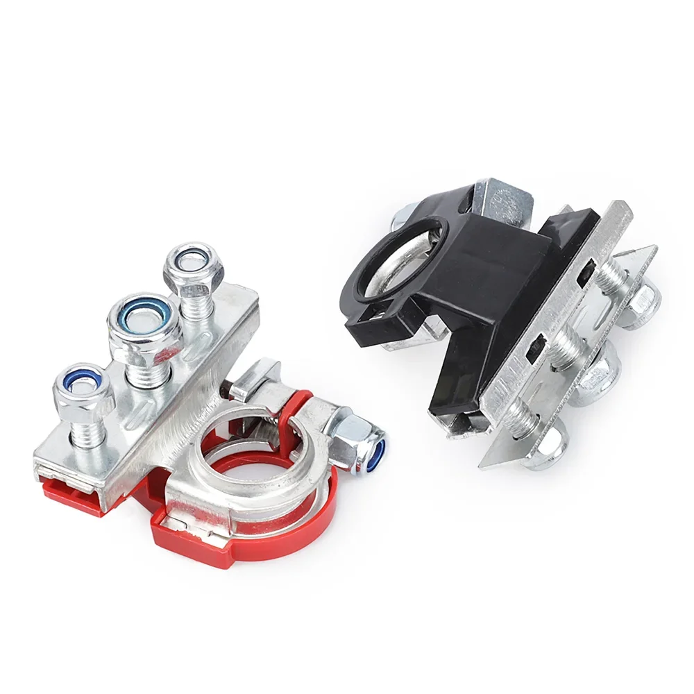 1 par de terminales de batería de poste superior de coche automotriz de 12V y 24V, conectores de Terminal de abrazadera de Cable, accesorios para coche