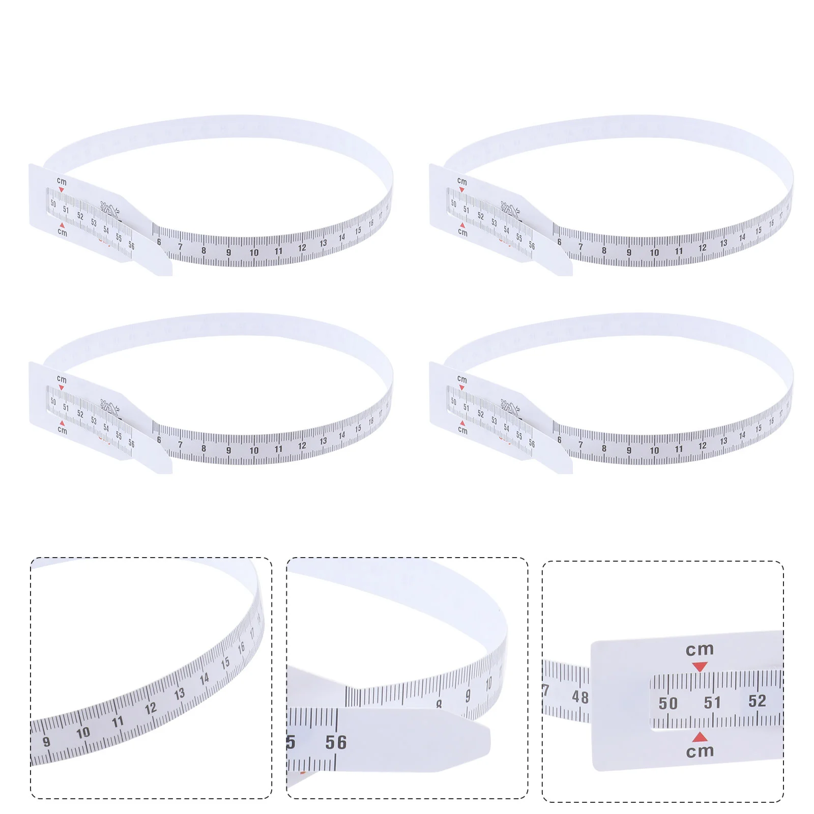 6 Pcs Invisible Tape Head Circumference Length Testing Accessories Measure The Circle White Ruler Toddler