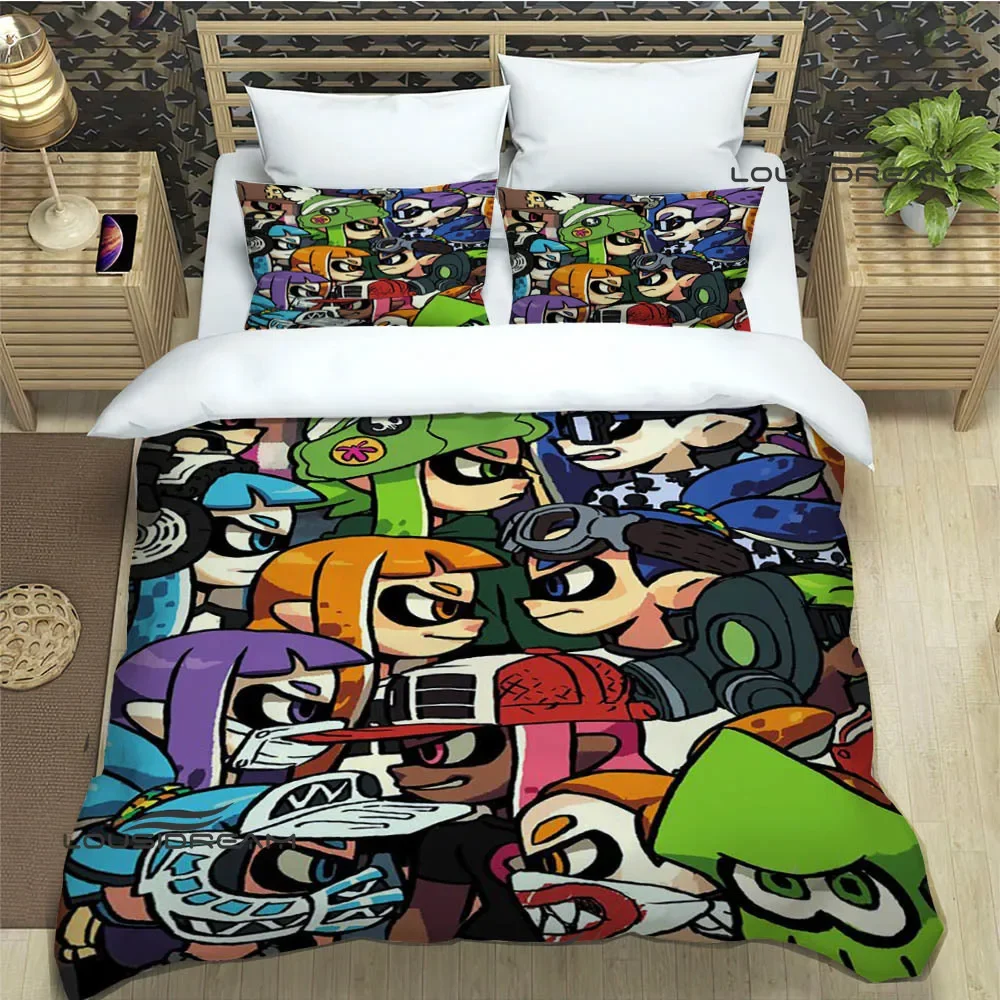 3D Cartoon game Splatoon Bedding Sets exquisite bed supplies set duvet cover bed comforter set bedding set luxury birthday gift