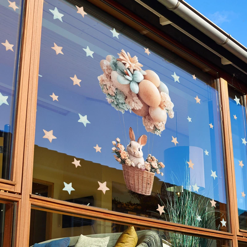 ملصقات زجاجية كهروستاتيكية بتص - مراجعة Baby Nursery Hot Air Balloon وسعره