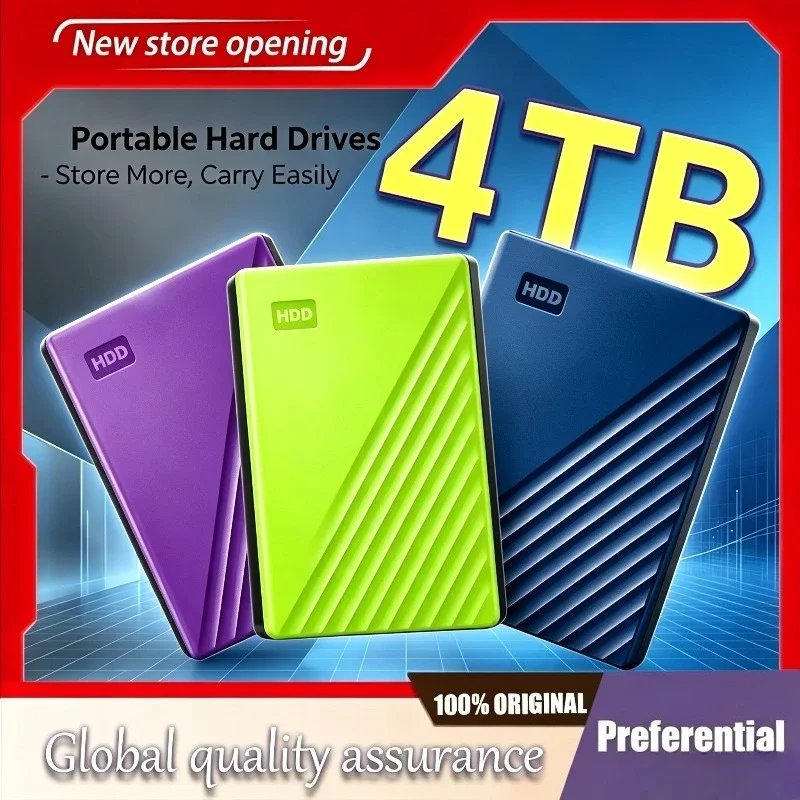 New High Speed Portable External Hard Drive USB3.0 1TB 2TB 4TB SSD Portable Encrypted High-Speed Mobile Storage for Mac Laptop
