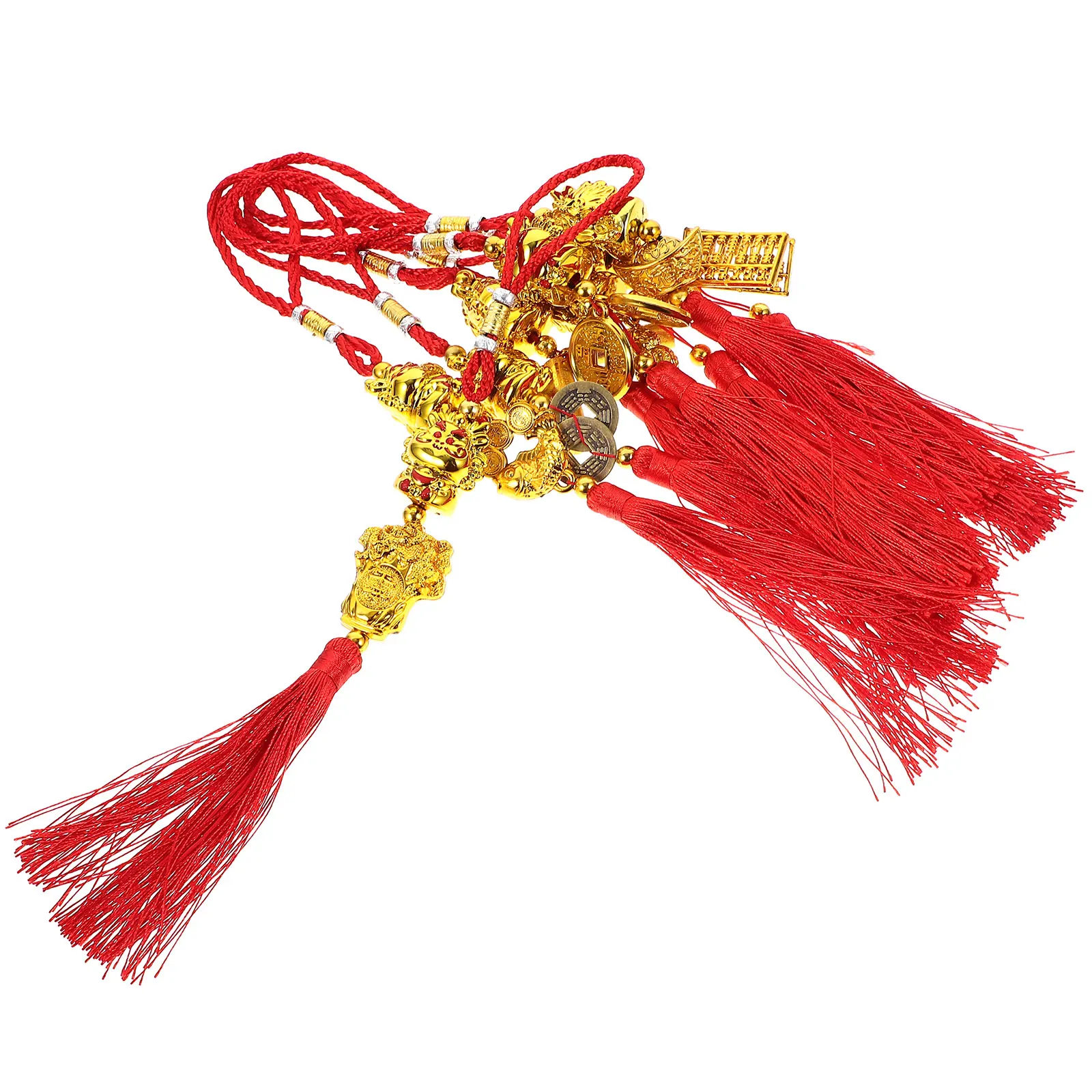 

8Pcs Chinese New Year Tree Hanging Decoration Polyester Dragon Ornament Classic Spring Festival Home Indoor Outdoor