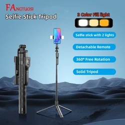 FANGTUOSI 1700mm Wireless Selfie Stick Tripod Stand Foldable Monopod With Led Light For Smartphones Balance Steady Shooting Live