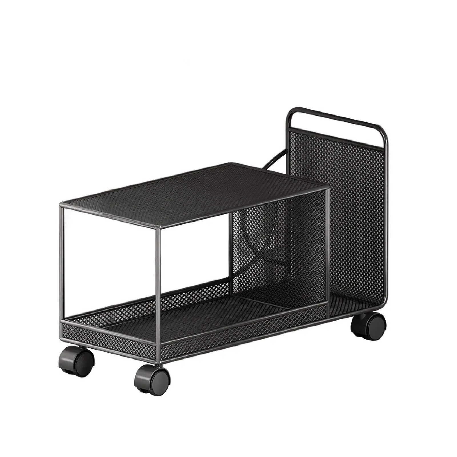 Metal Rolling Cart Mobile Shelf Space Saving Multipurpose Lightweight Under Desk