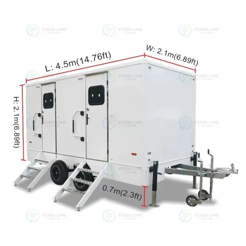 Factory Outdoor Mobile Bathroom Portable Luxury Restroom Trailers Portable Toilets Trailer Manufacturers for Sale Customized