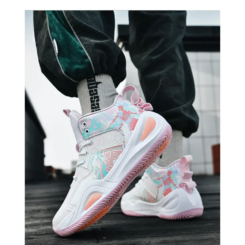 2025รองเท้าบาสเก็ตบอลผู้ชายใหม่ลําลองคู่รองเท้าผ้าใบ Doodle อเนกประสงค์ยางแต่เพียงผู้เดียวรองเท้าผ้าใบผู้ชาย