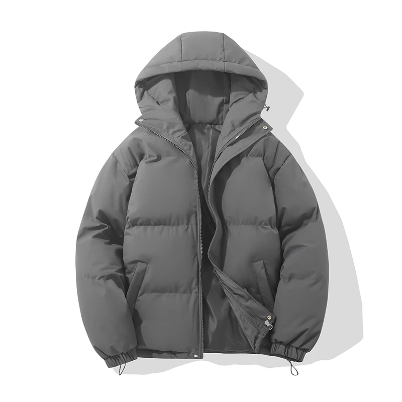 Autumn And Winter Warm Fashion  Puffer Jacket Women High Neck Hooded Zipper Design Cotton-Padded Coat