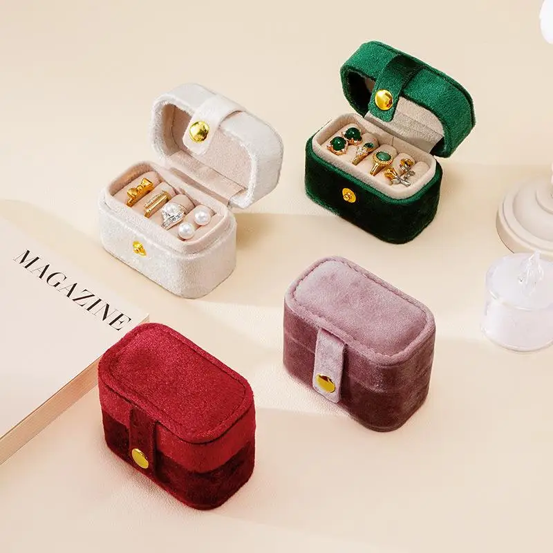 

Mini Jewelry Storage Holder Case Leather Make Up Storage Case Earrings Box Portable Versatile for Necklaces Rings Bracelets